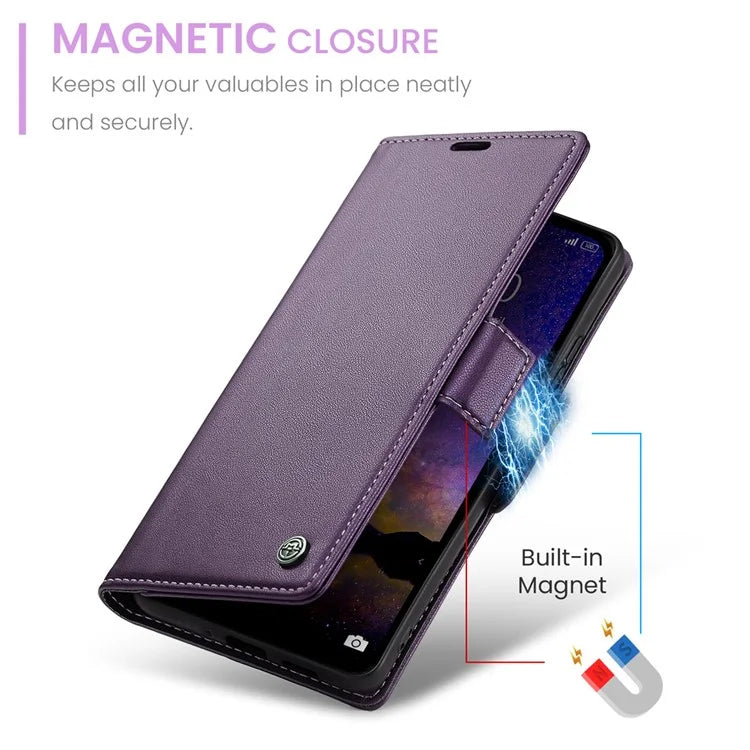 CASEME 023 Series For Xiaomi Redmi Note 13 5G Stand Case RFID Blocking Glossy Phone Cover