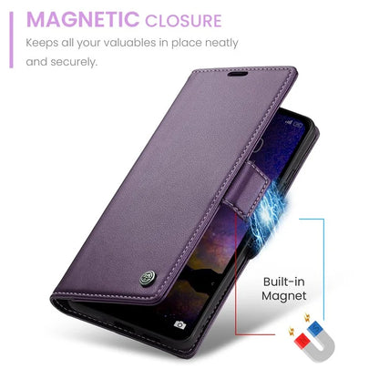 CASEME 023 Series For Xiaomi Redmi Note 13 5G Stand Case RFID Blocking Glossy Phone Cover
