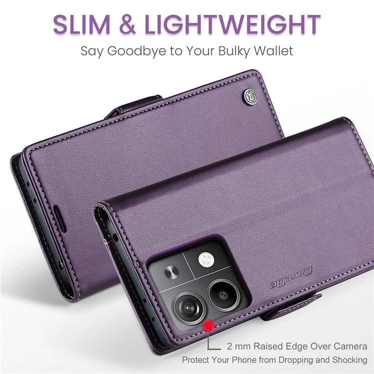 CASEME 023 Series For Xiaomi Redmi Note 13 5G Stand Case RFID Blocking Glossy Phone Cover