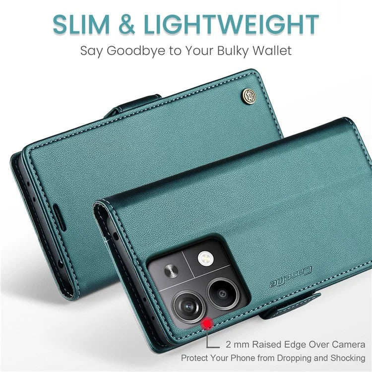 CASEME 023 Series For Xiaomi Redmi Note 13 5G Stand Case RFID Blocking Glossy Phone Cover