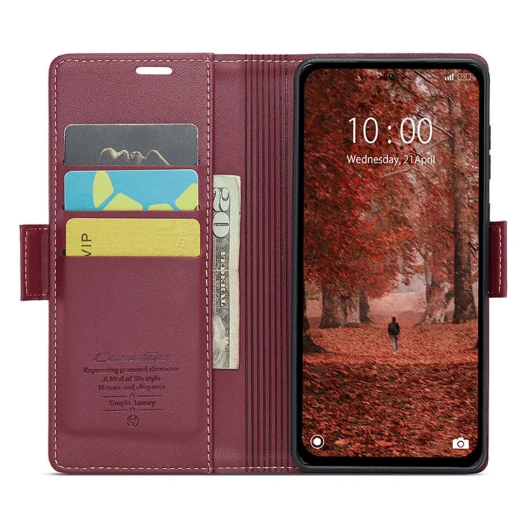 CASEME 023 Series For Xiaomi Redmi Note 13 5G Stand Case RFID Blocking Glossy Phone Cover