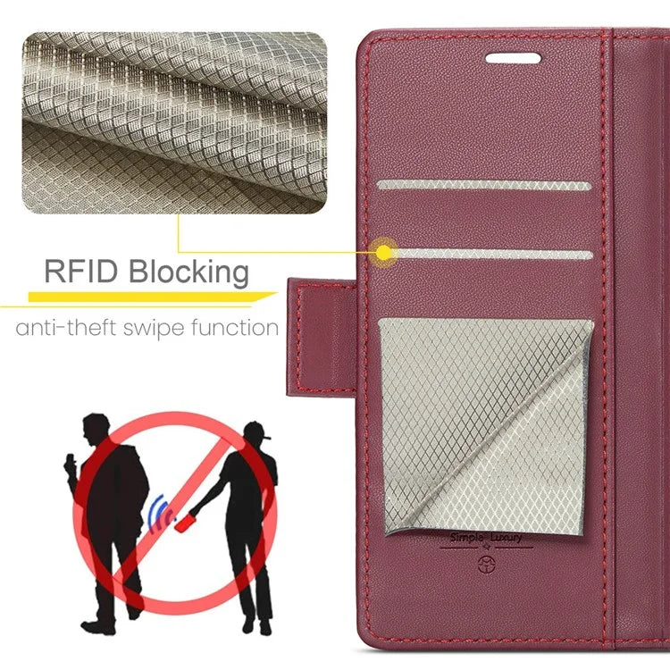 CASEME 023 Series For Xiaomi Redmi Note 13 5G Stand Case RFID Blocking Glossy Phone Cover