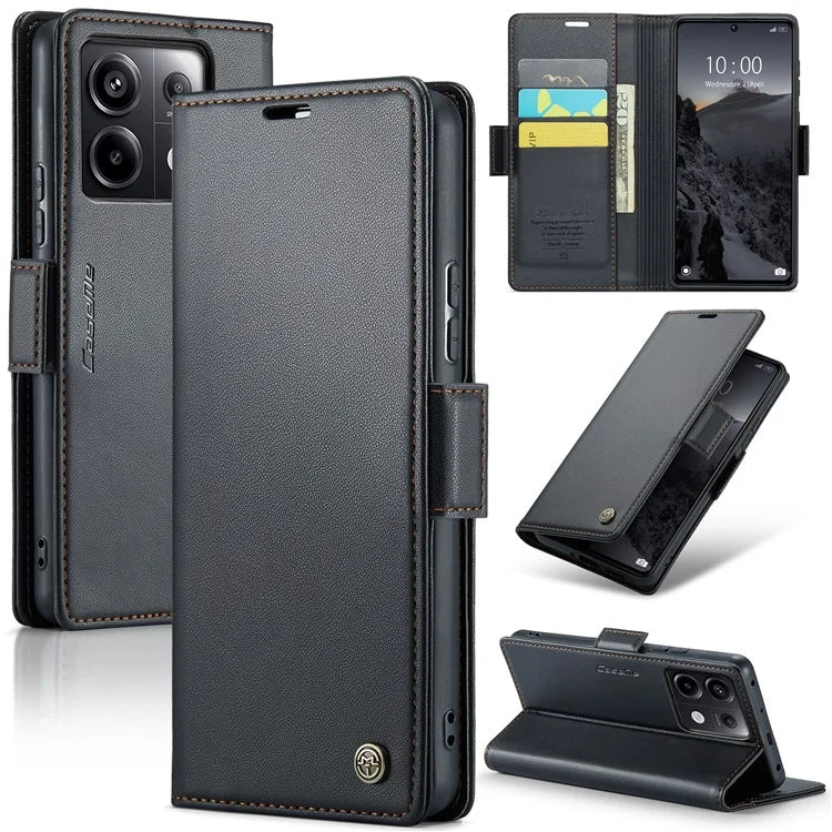 CASEME 023 Series For Xiaomi Redmi Note 13 Pro 5G / Poco X6 5G Case RFID Blocking Wallet Phone Cover