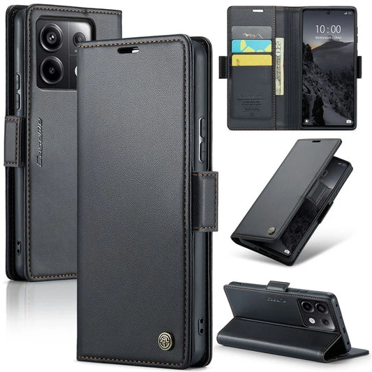 CASEME 023 Series For Xiaomi Redmi Note 13 Pro 5G / Poco X6 5G Case RFID Blocking Wallet Phone Cover