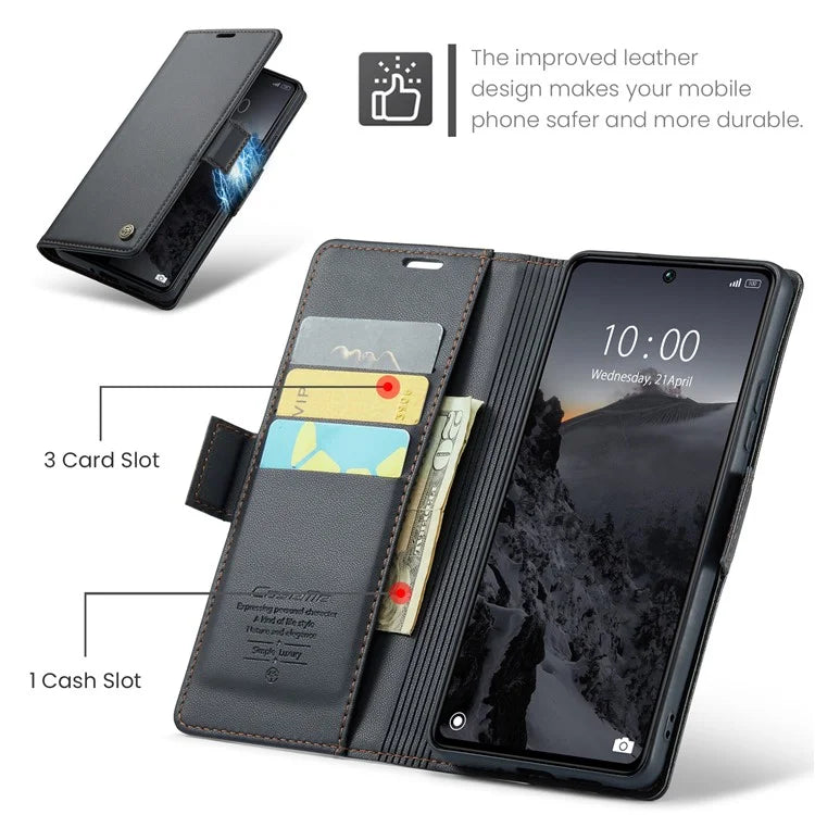 CASEME 023 Series For Xiaomi Redmi Note 13 Pro 5G / Poco X6 5G Case RFID Blocking Wallet Phone Cover