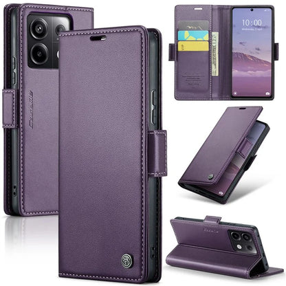 CASEME 023 Series For Xiaomi Redmi Note 13 Pro 5G / Poco X6 5G Case RFID Blocking Wallet Phone Cover
