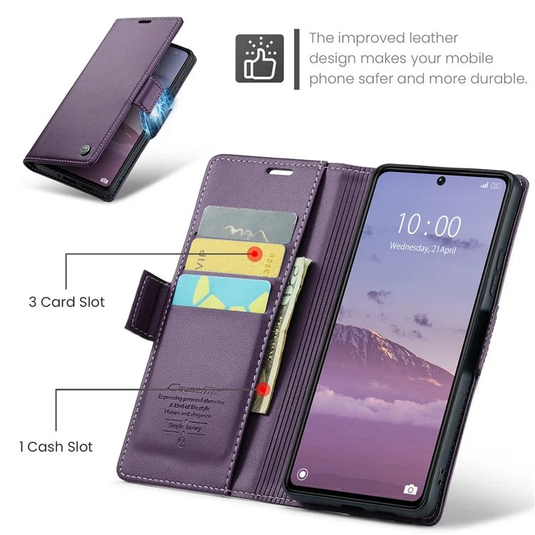 CASEME 023 Series For Xiaomi Redmi Note 13 Pro 5G / Poco X6 5G Case RFID Blocking Wallet Phone Cover