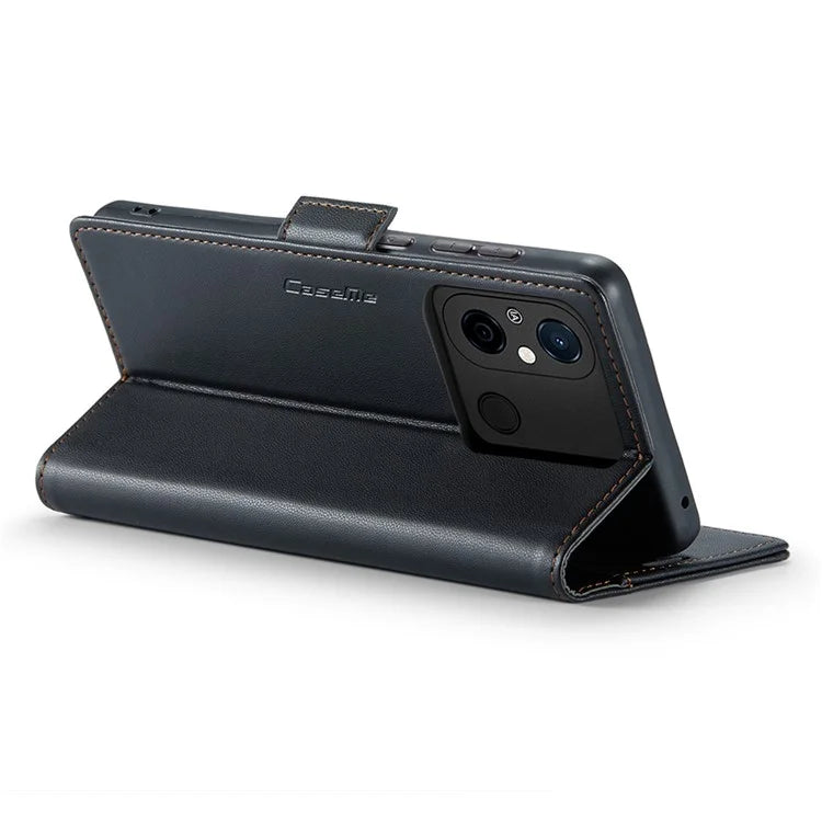 CASEME 023 Series For Xiaomi Redmi 11A 4G / 12C 4G RFID Blocking Case Stand Glossy Phone Cover