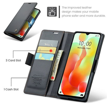 CASEME 023 Series For Xiaomi Redmi 11A 4G / 12C 4G RFID Blocking Case Stand Glossy Phone Cover