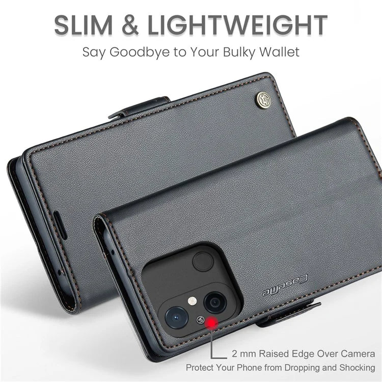 CASEME 023 Series For Xiaomi Redmi 11A 4G / 12C 4G RFID Blocking Case Stand Glossy Phone Cover