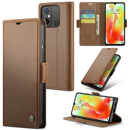 CASEME 023 Series For Xiaomi Redmi 11A 4G / 12C 4G RFID Blocking Case Stand Glossy Phone Cover