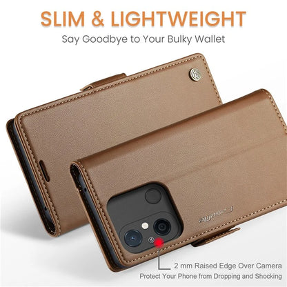 CASEME 023 Series For Xiaomi Redmi 11A 4G / 12C 4G RFID Blocking Case Stand Glossy Phone Cover