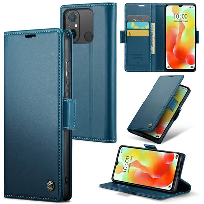 CASEME 023 Series For Xiaomi Redmi 11A 4G / 12C 4G RFID Blocking Case Stand Glossy Phone Cover