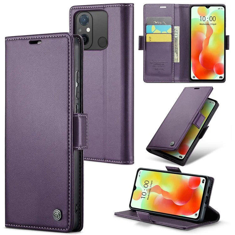 CASEME 023 Series For Xiaomi Redmi 11A 4G / 12C 4G RFID Blocking Case Stand Glossy Phone Cover