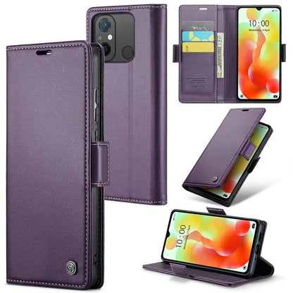 CASEME 023 Series For Xiaomi Redmi 11A 4G / 12C 4G RFID Blocking Case Stand Glossy Phone Cover
