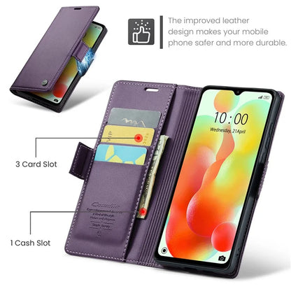 CASEME 023 Series For Xiaomi Redmi 11A 4G / 12C 4G RFID Blocking Case Stand Glossy Phone Cover