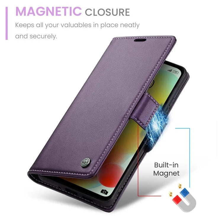 CASEME 023 Series For Xiaomi Redmi 11A 4G / 12C 4G RFID Blocking Case Stand Glossy Phone Cover