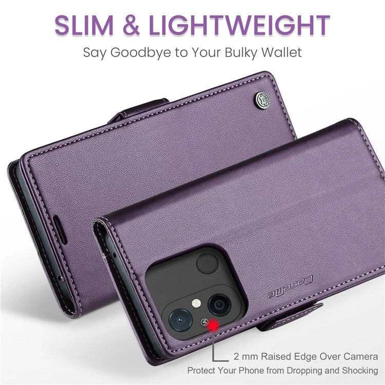 CASEME 023 Series For Xiaomi Redmi 11A 4G / 12C 4G RFID Blocking Case Stand Glossy Phone Cover