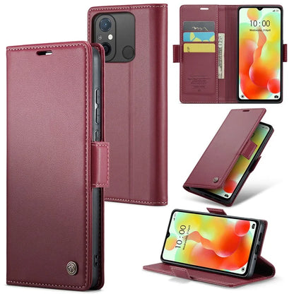 CASEME 023 Series For Xiaomi Redmi 11A 4G / 12C 4G RFID Blocking Case Stand Glossy Phone Cover