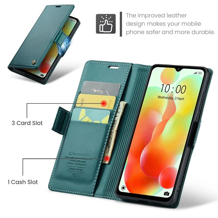CASEME 023 Series For Xiaomi Redmi 11A 4G / 12C 4G RFID Blocking Case Stand Glossy Phone Cover