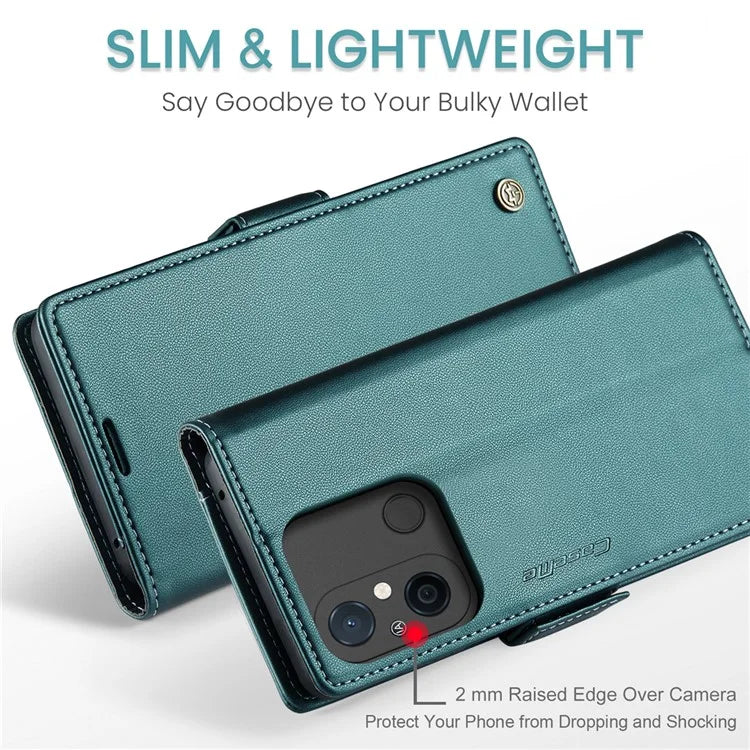 CASEME 023 Series For Xiaomi Redmi 11A 4G / 12C 4G RFID Blocking Case Stand Glossy Phone Cover