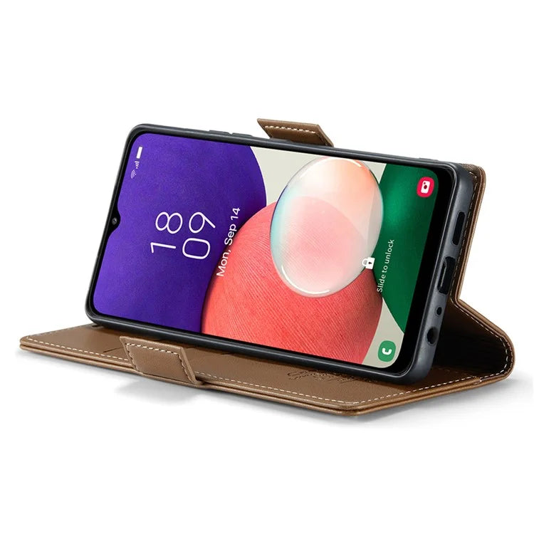 CASEME 023 Series For Samsung Galaxy A22 5G (EU Version) / F42 5G Wallet Case RFID Blocking Phone Cover