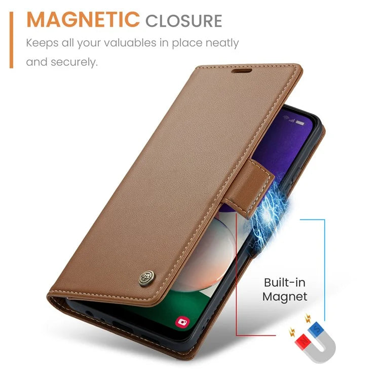 CASEME 023 Series For Samsung Galaxy A22 5G (EU Version) / F42 5G Wallet Case RFID Blocking Phone Cover