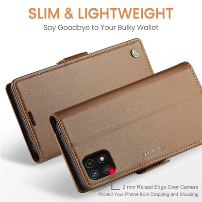 CASEME 023 Series For Samsung Galaxy A22 5G (EU Version) / F42 5G Wallet Case RFID Blocking Phone Cover