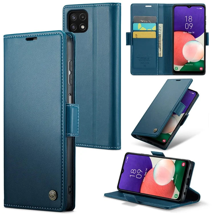 CASEME 023 Series For Samsung Galaxy A22 5G (EU Version) / F42 5G Wallet Case RFID Blocking Phone Cover
