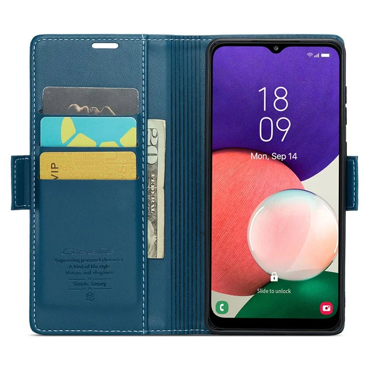CASEME 023 Series For Samsung Galaxy A22 5G (EU Version) / F42 5G Wallet Case RFID Blocking Phone Cover