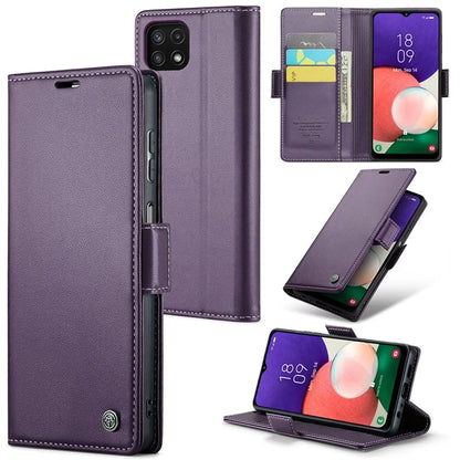 CASEME 023 Series For Samsung Galaxy A22 5G (EU Version) / F42 5G Wallet Case RFID Blocking Phone Cover