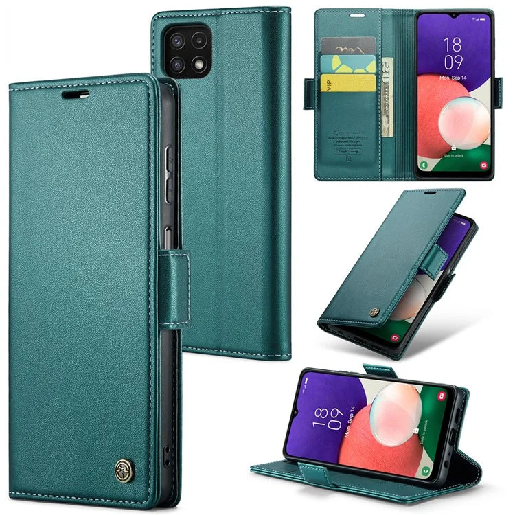 CASEME 023 Series For Samsung Galaxy A22 5G (EU Version) / F42 5G Wallet Case RFID Blocking Phone Cover