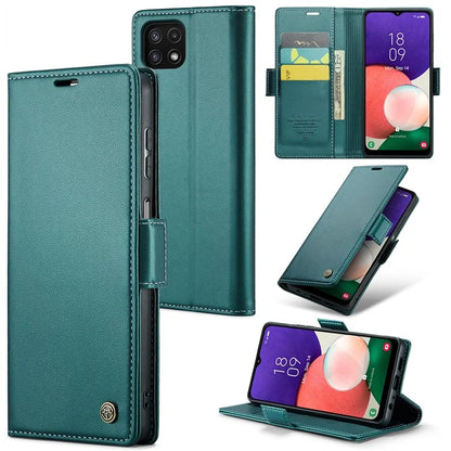 CASEME 023 Series For Samsung Galaxy A22 5G (EU Version) / F42 5G Wallet Case RFID Blocking Phone Cover