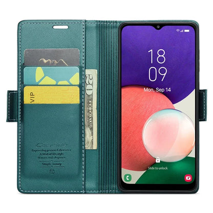 CASEME 023 Series For Samsung Galaxy A22 5G (EU Version) / F42 5G Wallet Case RFID Blocking Phone Cover
