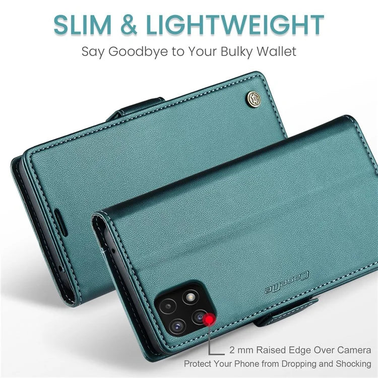CASEME 023 Series For Samsung Galaxy A22 5G (EU Version) / F42 5G Wallet Case RFID Blocking Phone Cover