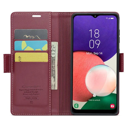 CASEME 023 Series For Samsung Galaxy A22 5G (EU Version) / F42 5G Wallet Case RFID Blocking Phone Cover