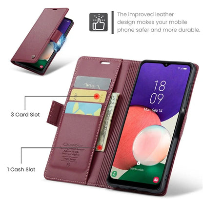 CASEME 023 Series For Samsung Galaxy A22 5G (EU Version) / F42 5G Wallet Case RFID Blocking Phone Cover