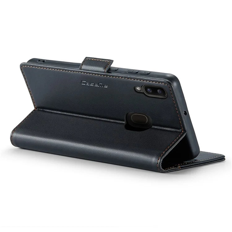 CASEME 023 Series For Samsung Galaxy A20 / A30 / M10s Glossy Case RFID Blocking Leather Phone Cover