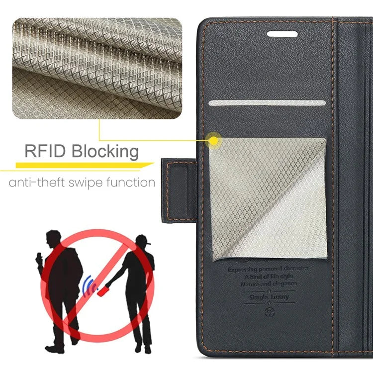 CASEME 023 Series For Samsung Galaxy A20 / A30 / M10s Glossy Case RFID Blocking Leather Phone Cover
