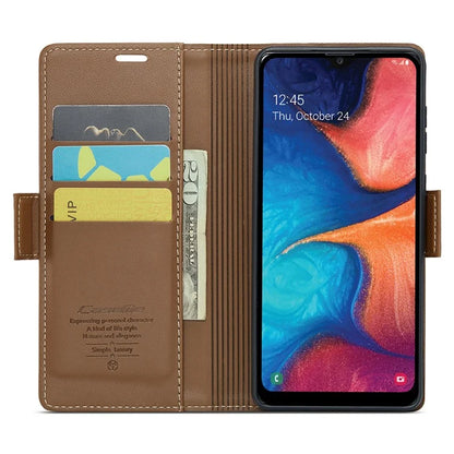 CASEME 023 Series For Samsung Galaxy A20 / A30 / M10s Glossy Case RFID Blocking Leather Phone Cover
