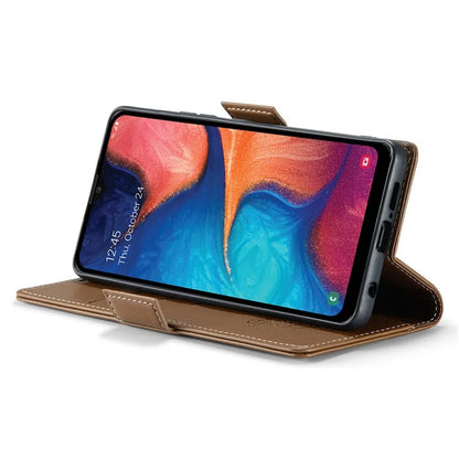 CASEME 023 Series For Samsung Galaxy A20 / A30 / M10s Glossy Case RFID Blocking Leather Phone Cover
