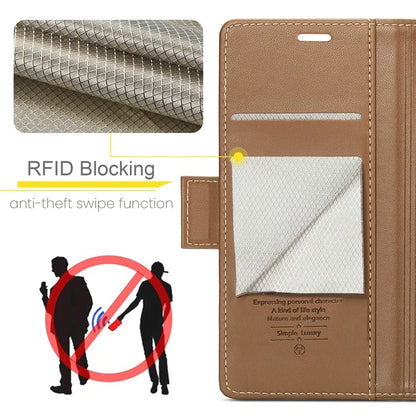 CASEME 023 Series For Samsung Galaxy A20 / A30 / M10s Glossy Case RFID Blocking Leather Phone Cover
