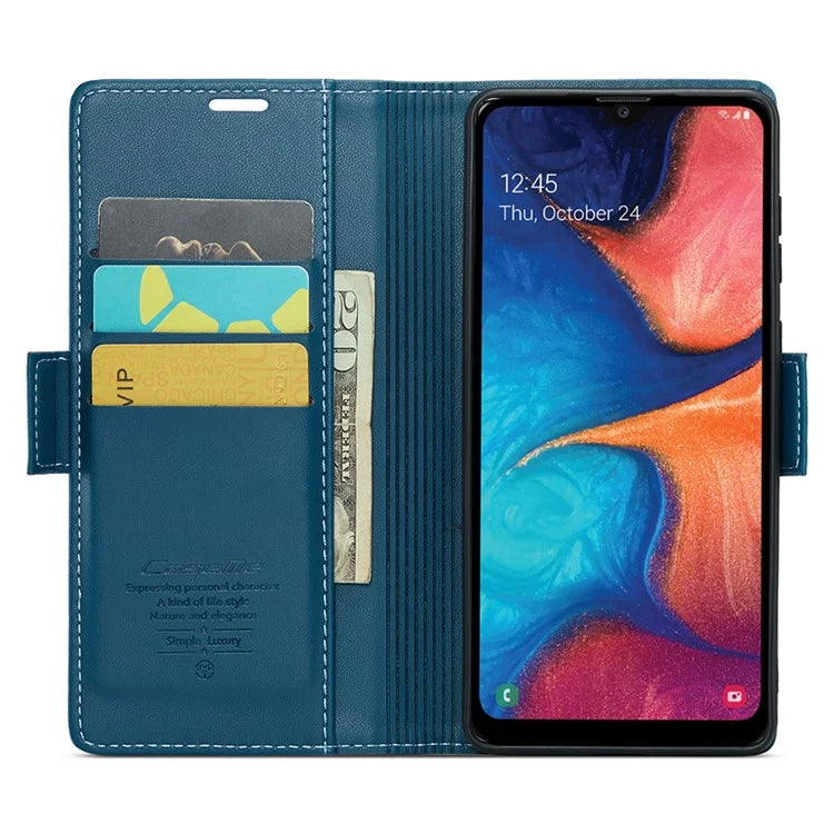 CASEME 023 Series For Samsung Galaxy A20 / A30 / M10s Glossy Case RFID Blocking Leather Phone Cover