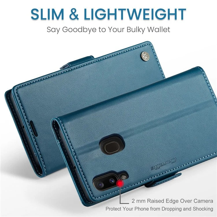 CASEME 023 Series For Samsung Galaxy A20 / A30 / M10s Glossy Case RFID Blocking Leather Phone Cover