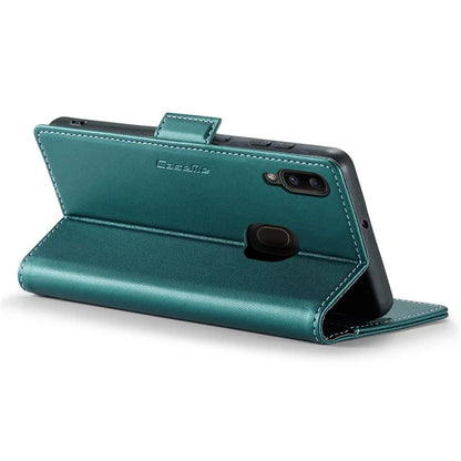 CASEME 023 Series For Samsung Galaxy A20 / A30 / M10s Glossy Case RFID Blocking Leather Phone Cover