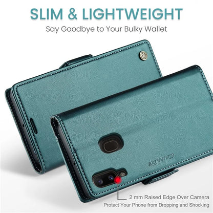 CASEME 023 Series For Samsung Galaxy A20 / A30 / M10s Glossy Case RFID Blocking Leather Phone Cover