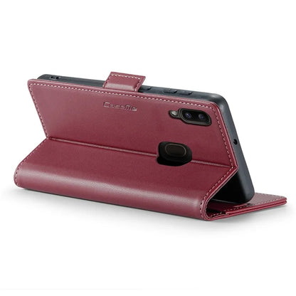 CASEME 023 Series For Samsung Galaxy A20 / A30 / M10s Glossy Case RFID Blocking Leather Phone Cover