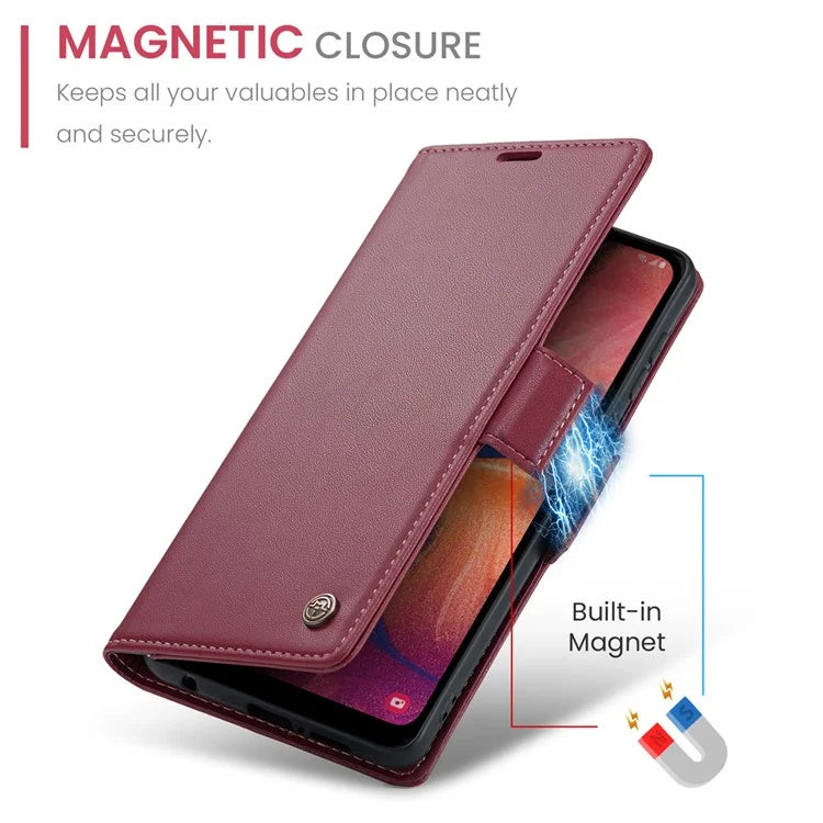 CASEME 023 Series For Samsung Galaxy A20 / A30 / M10s Glossy Case RFID Blocking Leather Phone Cover