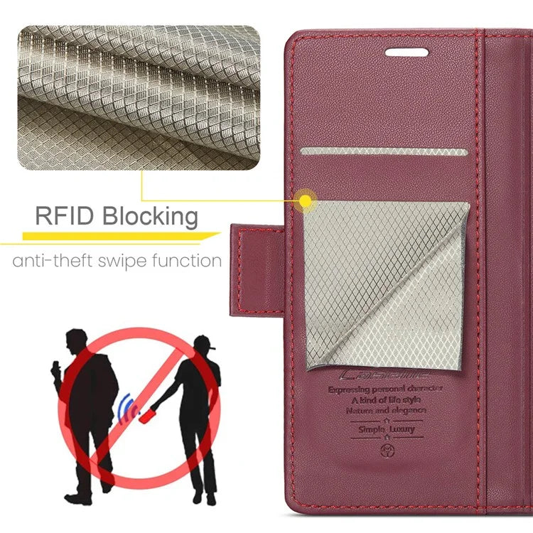 CASEME 023 Series For Samsung Galaxy A20 / A30 / M10s Glossy Case RFID Blocking Leather Phone Cover