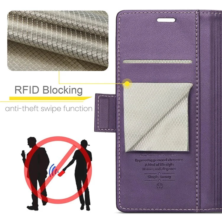 CASEME 023 Series For Samsung Galaxy A20 / A30 / M10s Glossy Case RFID Blocking Leather Phone Cover